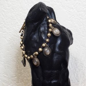 Lucky Brand Citrine Gold Leather Bracelet